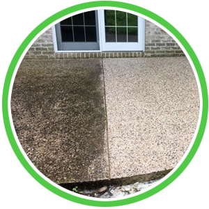 concrete patio cleaning with platinum property solutions soft washing technique